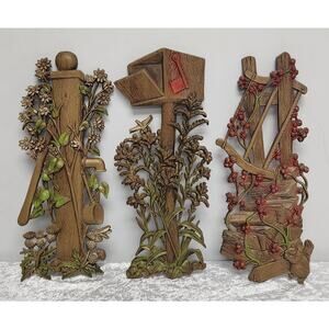 Vintage Burwood Wall Hanging Plaques Decor-Set of 3